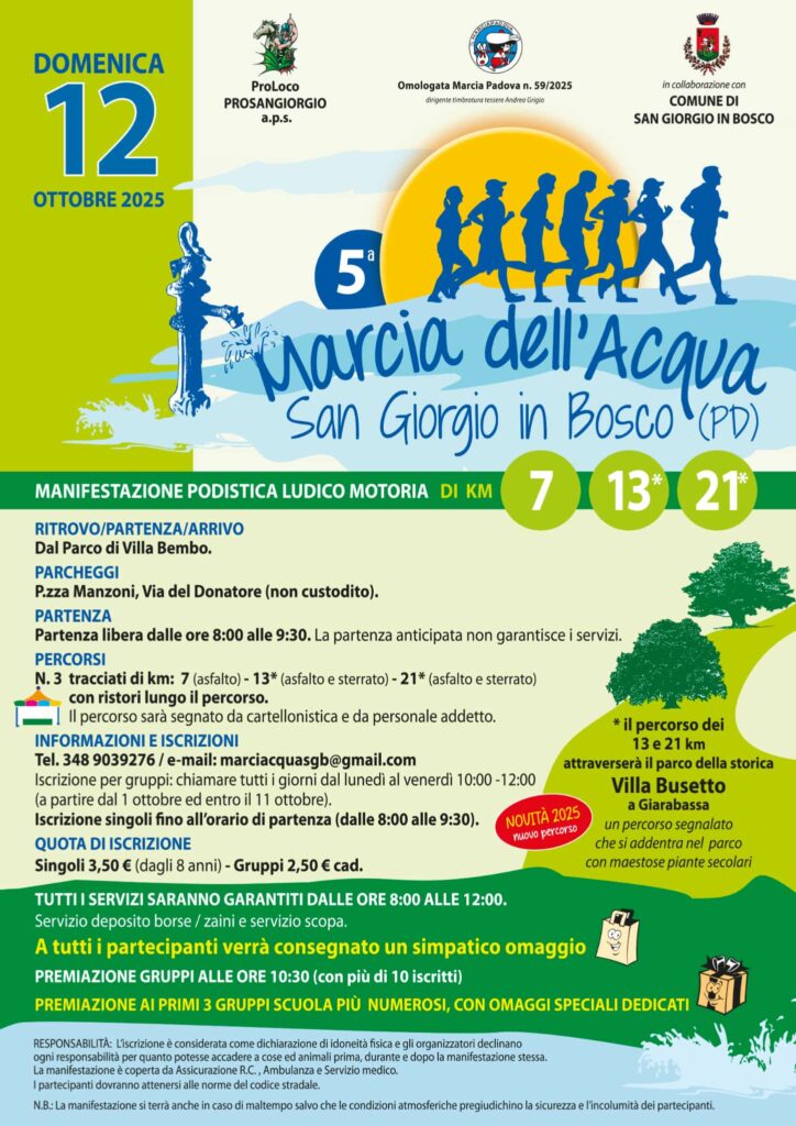 Marcia dell'acqua 2025
